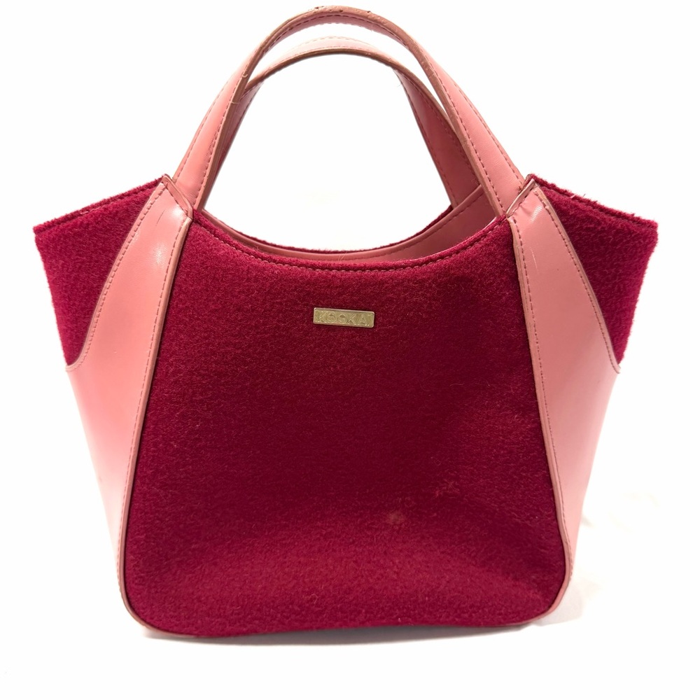 KOOKAI Pink Felt & Faux Leather Handbag